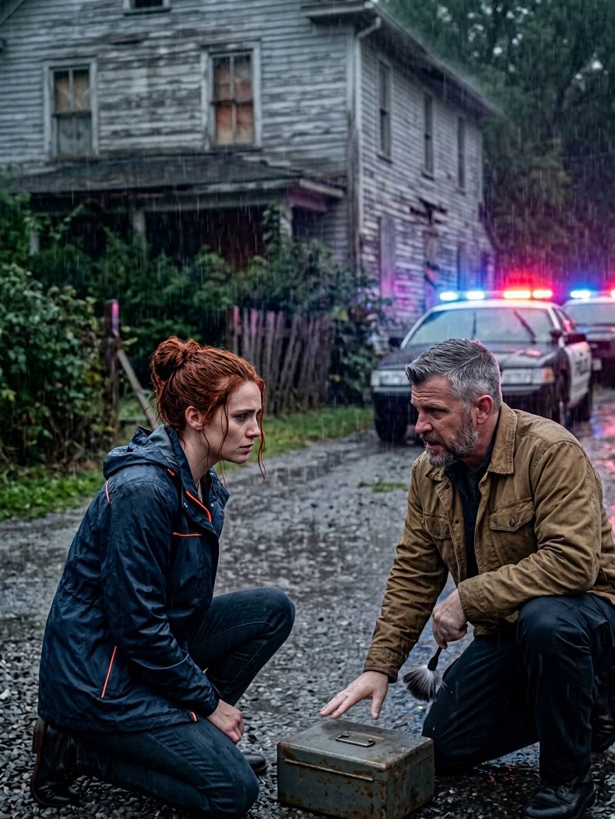 RANO, KIEDY ODCZYTYWANY TESTAMENT MOJEJ BABCI, MOJA RODZINA WYSZŁA BOGATA — A JA WYSZŁAM Z GNIJĄCYM DOMEM, KTÓREGO NIKT NIE CHCIAŁ, PODCZAS GDY MÓJ TATA UŚMIECHAŁ SIĘ I POWIEDZIAŁ: „DAŁA CI TO, CO BYŁAŚ W STANIE UNIEŚĆ”. CZTERY MIESIĄCE PÓŹNIEJ, O 22:00 MÓJ BRYGADZISTA ZADZWONIŁ DO MNIE TRZĘCZĄCYM GŁOSEM: „PROSZĘ PANI… Znaleźliśmy coś w murze”. KIEDY PODJECHAŁAM W DESZCZU, NA PODJEŹDZIE STAŁY JUŻ DWA POLICYJNE ROWERY — A POLICJANT ODKURZAŁ STALOWE PUDEŁKO, KTÓRE WYCIĄGNĄŁ Z ZZA FASZYSTKIEJ ŚCIANY… NA WIECZKU WYGRAWEROWANE MOJE INICJAŁY. KLĘKNĄŁEM, ŻEBY JE OTWORZYĆ — A OFICER ZAMKNĄŁ MNIE: „PROSZĘ… ZANIM ZŁAMIE PANIĘ PIECZĘĆ, MUSZĘ WIEDZIEĆ — KTO Z PAŃSTWA RODZINY WIE, ŻE PAN TU JEST…?”