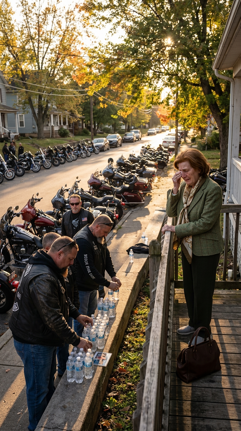 Każdego lata dyskretnie stawiała zimną wodę przejeżdżającym motocyklistom – drobny akt dobroci, którego nikt nie kwestionował. Dopiero później ludzie odkryli bolesny powód jej rytuału – prawda wyszła na jaw za późno, by ktokolwiek zdążył zareagować.