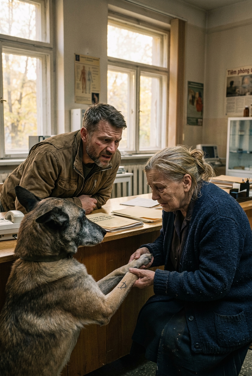 „Panie… mój pies ma taki sam tatuaż jak pan” – powiedział ktoś, odkrywając ciche powiązanie, które oszołomiło wszystkich obecnych i obnażyło dawno zapomnianą obietnicę żołnierza, odsłaniając ukrytą przeszłość i potężny dług, z którym nigdy nie spodziewał się już spłacić.