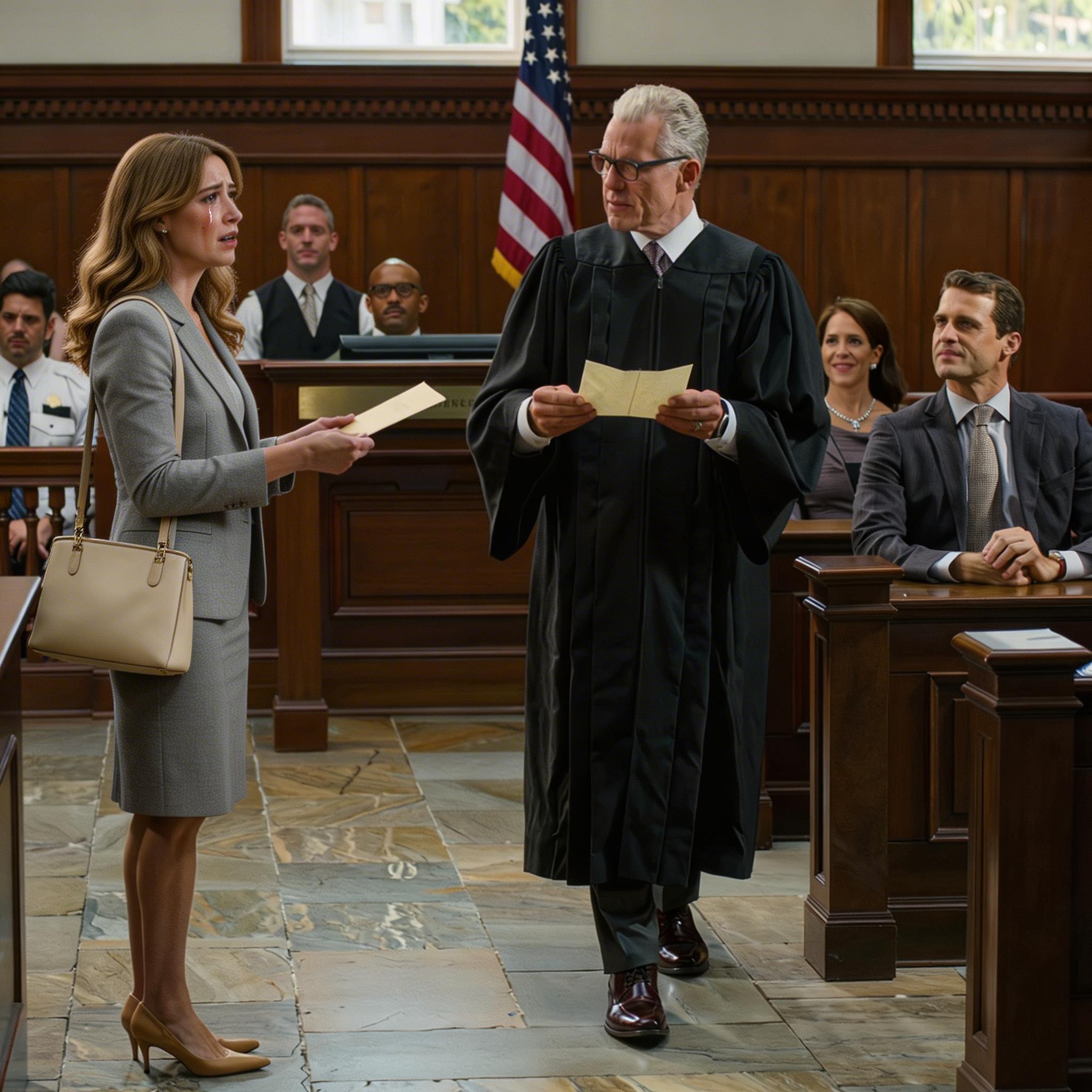 Na sali sądowej mój tata wyglądał na dumnego. „Te trzy domy wakacyjne w Florida Keys są nasze” – uśmiechnęła się mama. „Majątek nie zostawia jej nic”. Sędzia otworzył mój list, przejrzał go, a potem cicho się zaśmiał. Powiedział cicho: „No cóż… To ciekawe”. Zamarli.