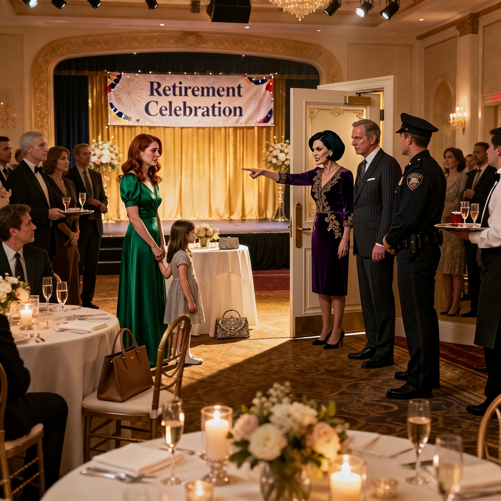 Dotarłem na galę emerytalną mojego taty i podsłuchałem. Jest tu tylko po to, żeby zepsuć nastrój. Macocha uśmiechnęła się chłodno i powiedziała: „Ochrona, wywalcie ją i jej irytującą córkę”. Wyszedłem, zadzwoniłem do mojego doradcy i wypłaciłem 60 000 dolarów ze wspólnego funduszu inwestycyjnego. 20 minut później mój telefon eksplodował.