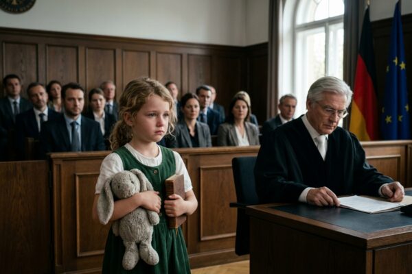 Bei der Anhörung zu unserer Scheidung wirkte mein Mann ruhig, während sein Anwalt mich als unausgeglichen darstellte – bis unsere siebenjährige Tochter aufstand und ein Video einschaltete, bei dem sein Gesicht erbleichte und das die Wahrheit enthüllte.