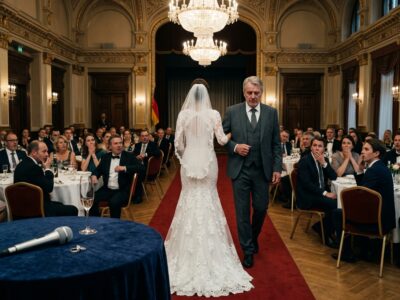 Wenige Minuten vor der Hochzeit sah ich, dass meine Eltern in eine Ecke gesetzt worden waren — und ich ging mit einem Mikrofon auf die Bühne.